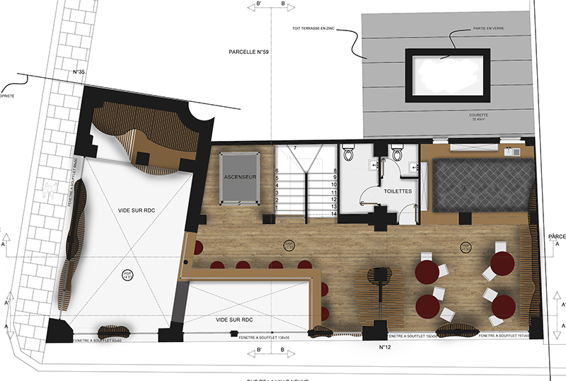 Projet boulangerie Architecture interieur plan mezzanine